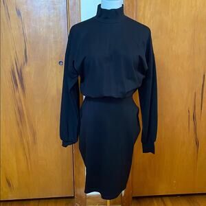 NWOT Opening Ceremony Black Dress Knit Mock Turtleneck Long Sleeve Minimalist